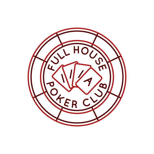 Logotipo simple con el icono del club de póquer de fichas de casino