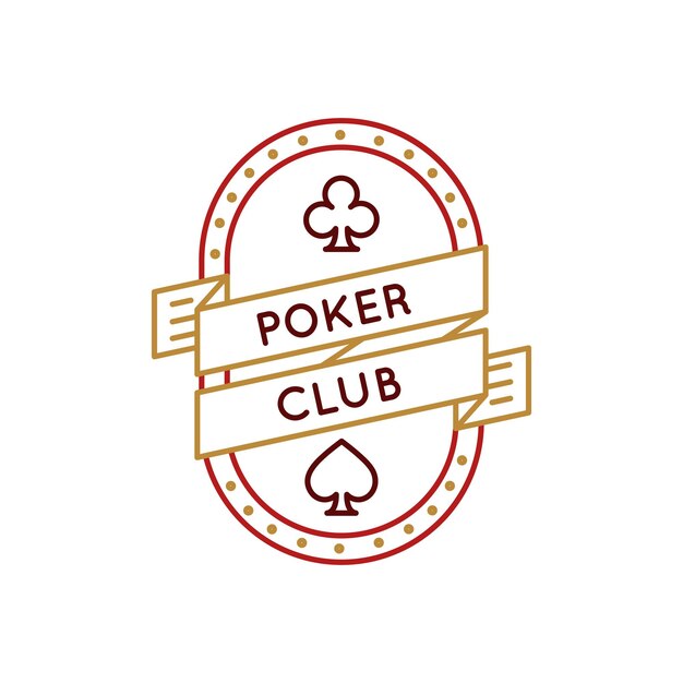 Logotipo simple con el icono del club de póquer