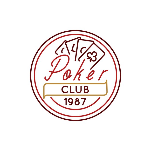 Logotipo simple con el icono del club de póquer