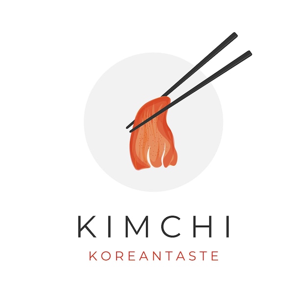 Logotipo simple de Kimchi con palillos