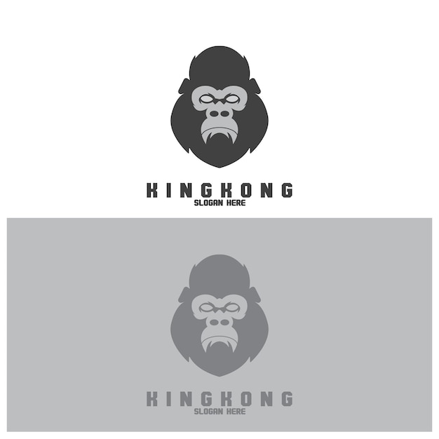 Logotipo simple de Kingkong y plantilla vectorial