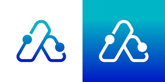 Logotipo simple letra Un icono tecnológico vector creativo símbolo de ilustración del logotipo