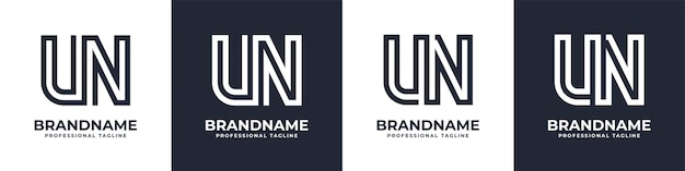 Logotipo simple del monograma de la ONU adecuado para cualquier empresa con la inicial de la ONU o la NU