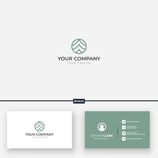 Logotipo simple de la naturaleza y logotipo rápido del árbol.