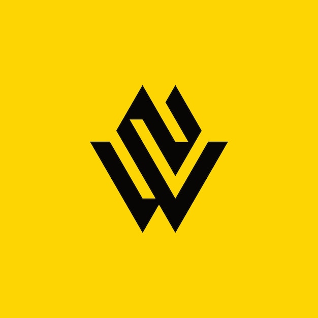 logotipo simple y en negrita de la letra NW o WN