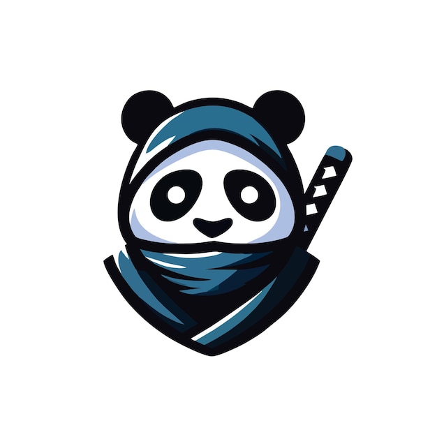 Vector el logotipo simple del panda ninja