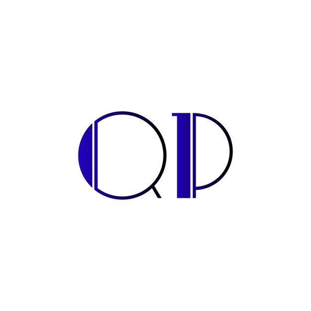 El logotipo simple de qp