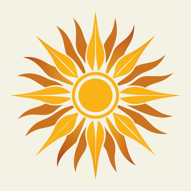 Logotipo simple de sol amarillo y naranja contra un fondo blanco que simboliza la vitalidad Un diseño minimalista con símbolos de arrepentimiento y reflexión