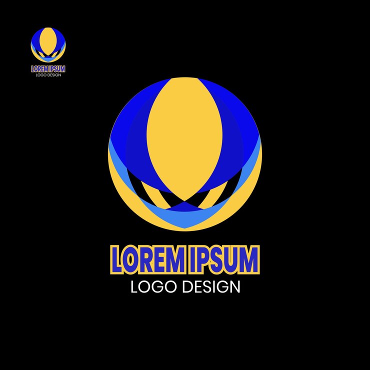 Vector logotipo simple vector símbolo de robot de color azul y amarillo