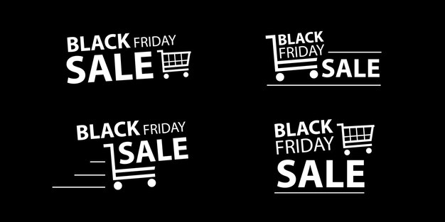Logotipo simple de venta de viernes negro con diseño de 4 alternativas