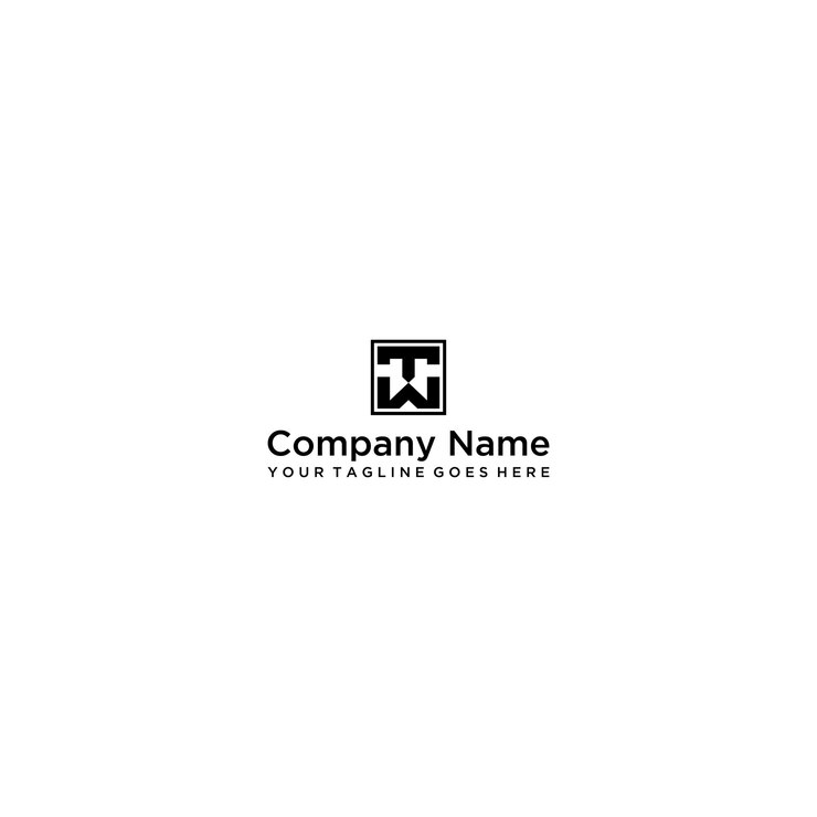 Vector logotipo simple wt o tw, formando una camiseta con cuello