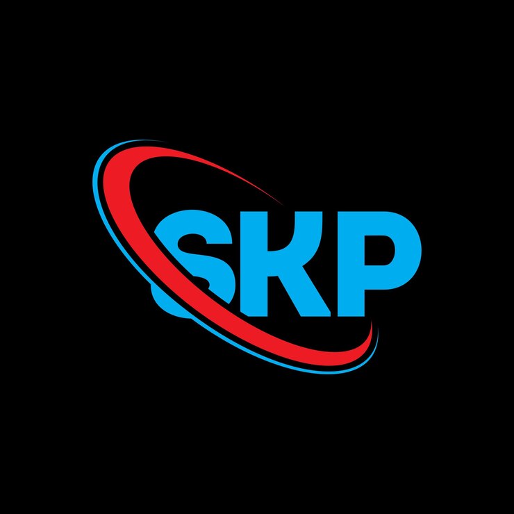 Vector logotipo skp skp letra skp letra diseño logotipo iniciales skp logotipo vinculado con círculo y mayúscula monograma logotipo skp tipografía para negocios de tecnología y marca inmobiliaria