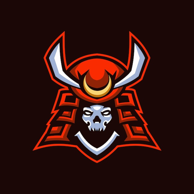 Logotipo de skull samurai esports