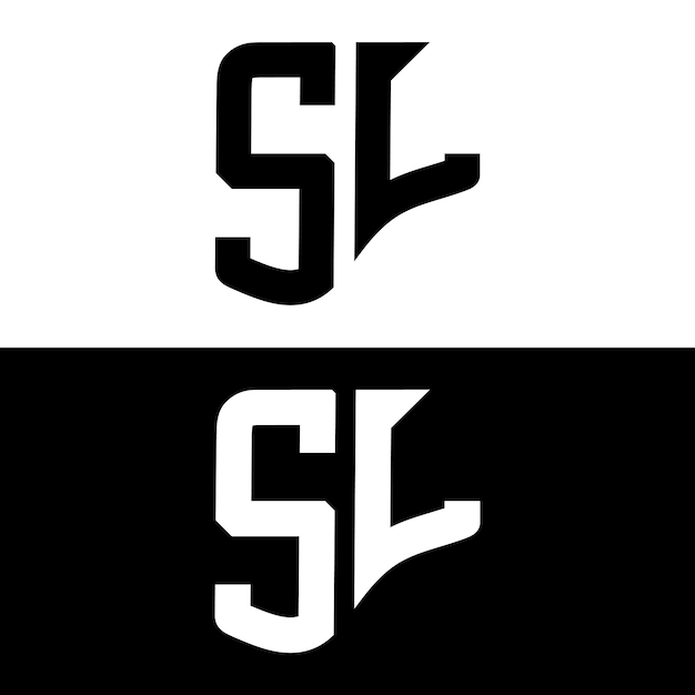 Vector logotipo sl diseño de logotipo sl letter con color blanco y negro