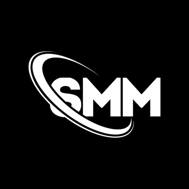 El logotipo SMM, la letra SMM, las iniciales SMM, vinculado con círculo y mayúscula, el logotipo del monograma, la tipografía SMM para el negocio tecnológico y la marca inmobiliaria.