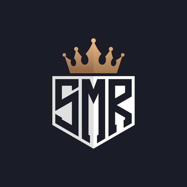 Logotipo SMR de lujo con corona iniciales elegantes logotipo de letra SMR para marcas exclusivas letra SMR monograma para empresas de alta gama