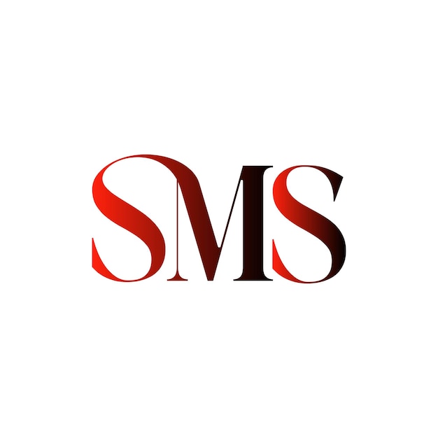 El logotipo de SMS tiene un monograma inicial, un diseño elegante, moderno, minimalista y creativo.