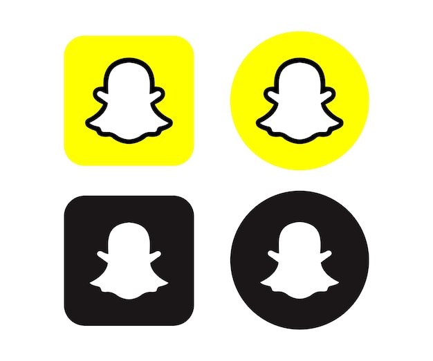 Logotipo de Snapchat en fondo cuadrado y redondo