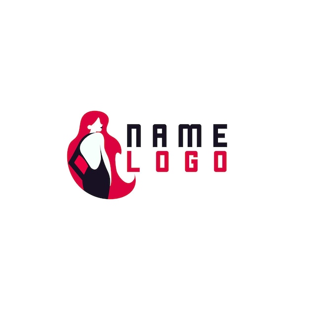 logotipo sobre mujer con cabello rojo moda estética elegante