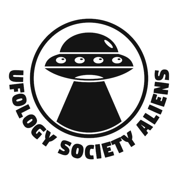 Logotipo de la sociedad de ufología alienígenas Ilustración simple de la sociedade de ufología extraterrestres Logotipo vectorial para diseño web aislado sobre fondo blanco