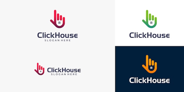 Logotipo de software Servicio a domicilio haga clic en concepto premium vector