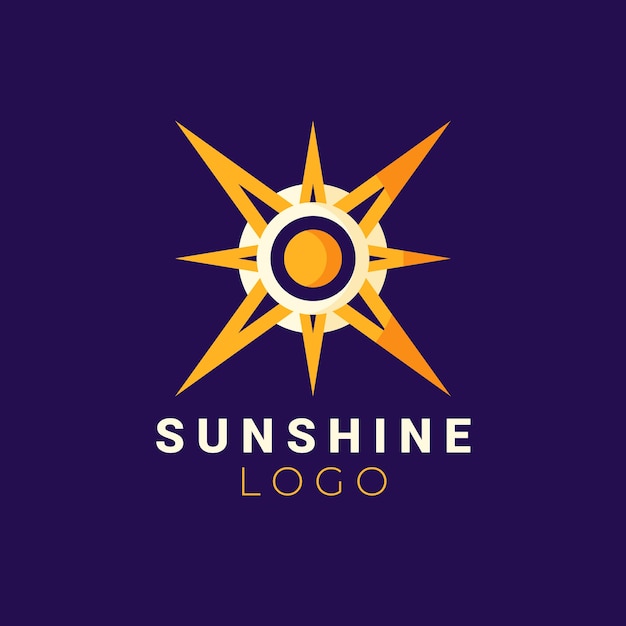 Vector logotipo de sol boho de diseño plano