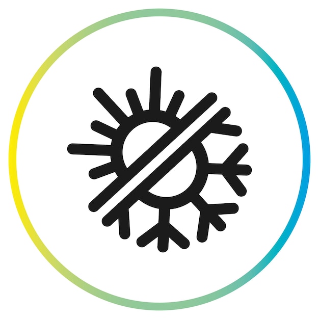 El logotipo del sol y el copo de nieve, el vector del icono