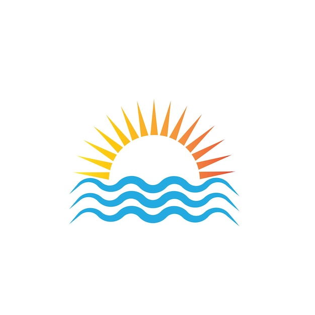 Logotipo del sol e icono del sol Plantilla de diseño vectorial Vector