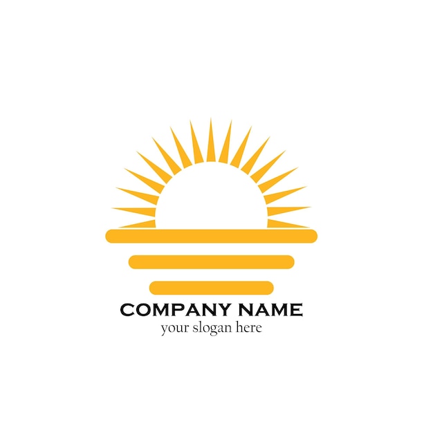Logotipo del sol e icono del sol Plantilla de diseño vectorial Vector
