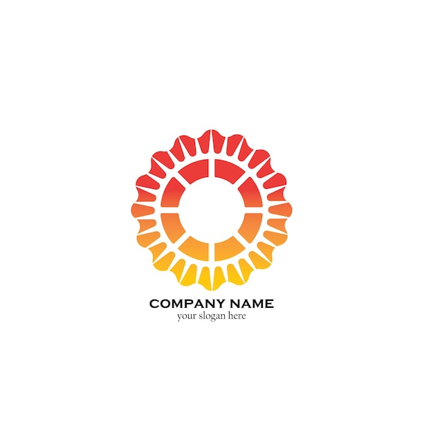 Logotipo del sol e icono del sol Plantilla de diseño vectorial Vector