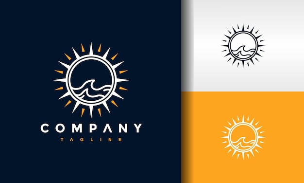 Logotipo de sol de onda simple