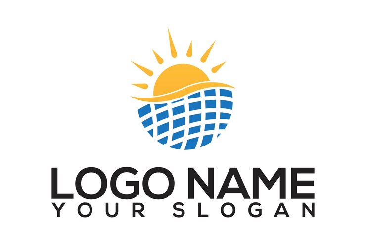 Logotipo del sol solar vectorial