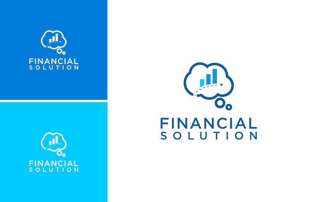 logotipo de solución financiera de mentes cerebrales
