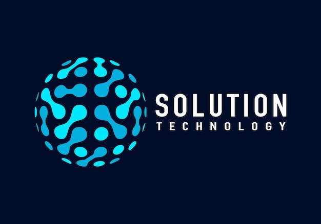 Vector logotipo de la solución tech