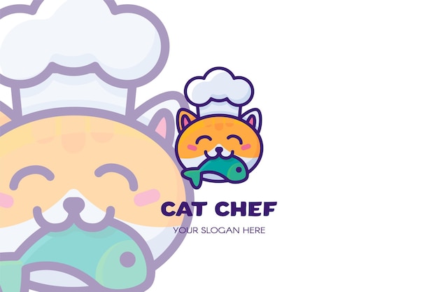 Logotipo de sombrero de chef de gato rojo