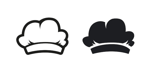 Vector logotipo de sombrero de chef con silueta. ilustración vectorial
