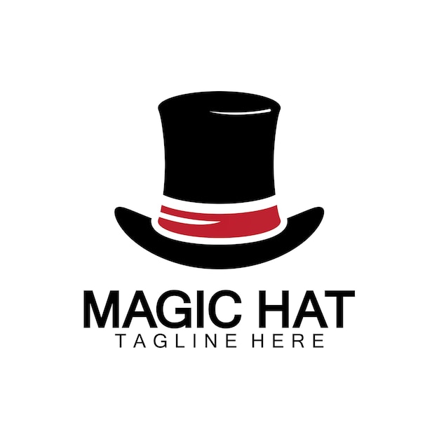 El logotipo del sombrero mágico el patrón vectorial del icono del Sombrero Negro del Mago
