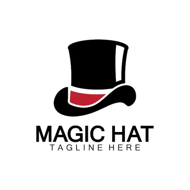 El logotipo del sombrero mágico el patrón vectorial del icono del Sombrero Negro del Mago