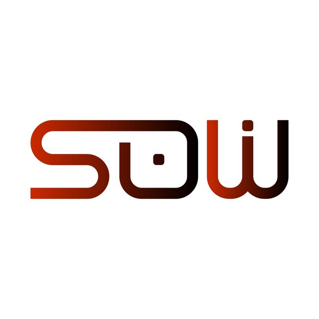 Logotipo SOW gradiente de monograma inicial diseño vectorial de identidad empresarial de marcas de letras minimalistas modernas