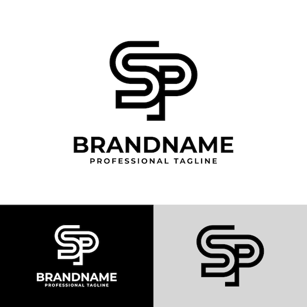 Logotipo SP de iniciales modernas adecuado para empresas con iniciales SP o PS