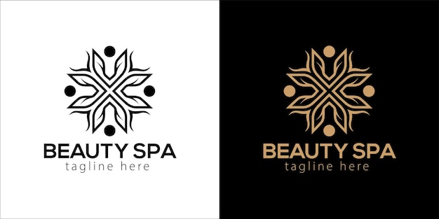 Logotipo de spa de belleza Vector Premium