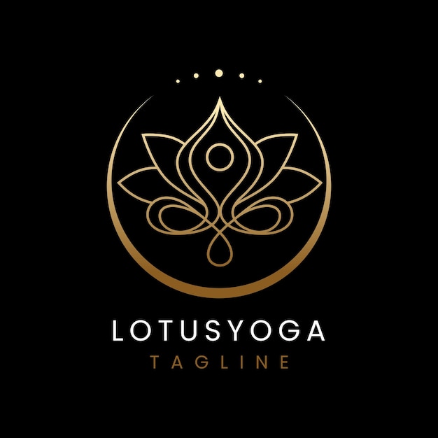 Logotipo de spa de belleza de yoga de flor de loto