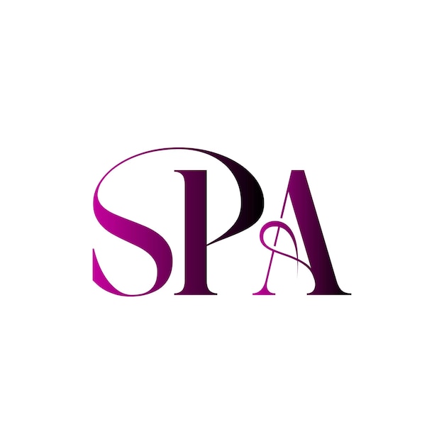 Logotipo de SPA monograma inicial diseño de símbolo creativo minimalista moderno y elegante