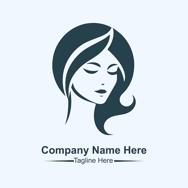 Logotipo del spa simple Vector de icono del logotipo de la cara de la mujer Ilustración vectorial del diseño del logotipo del rostro de la mujer