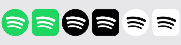 Logotipo de Spotify Mega Bundle Icon Set App Vector Diseño de redes sociales editable para descarga digital