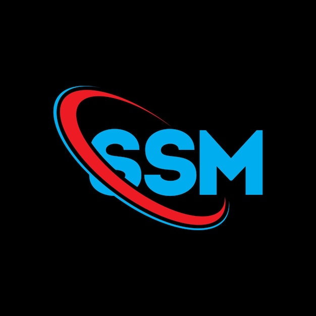 El logotipo de SSM, la letra SSM, el diseño del logotipo de la carta SSM, las iniciales del logotipo SSM, vinculado con un círculo y un monograma en mayúsculas, la tipografía SSM para el negocio tecnológico y la marca inmobiliaria.