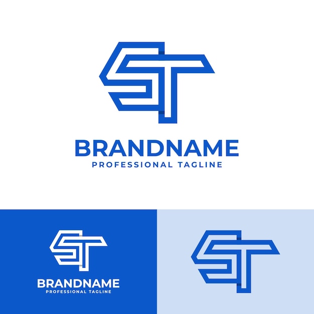 Logotipo ST con iniciales modernas adecuado para empresas con iniciales ST o TS