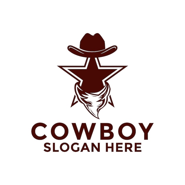 El logotipo de Star Cowboy en estilo vintage La plantilla vectorial del logotipo de cowboy