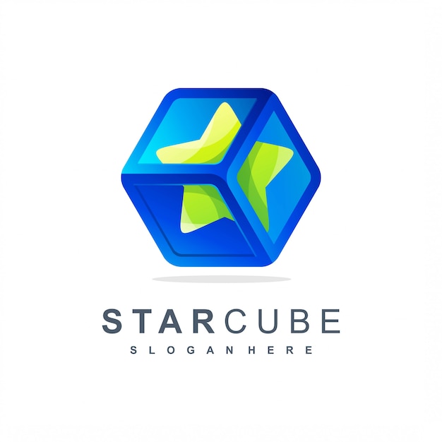 Logotipo de star cube listo para usar