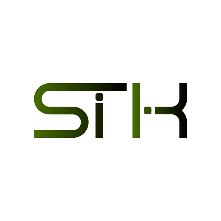 Vector el logotipo de stk, el gradiente inicial del monograma, el diseño vectorial de la identidad empresarial del sello de letras minimalista moderno.